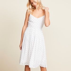 NWT White BB Dakota Polka Dot Midi Dress S